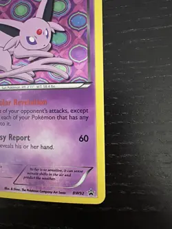 Pokemon Card 2013 ESPEON BW92 Rare Holo Black Star Promo Black & White - Image 3