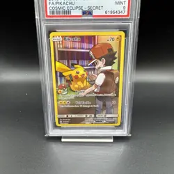 Pokemon TCG Pikachu Holo Secret Rare Card PSA 9 Cosmic Eclipse 241/236 - Image 3