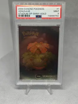 2000 Danone Pokemon Stadium Tip Shiny GOLD Venusaur #1 - PSA 9 Low Pop - Image 1