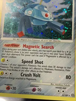Pokemon TCG Magnezone #5/100 Stormfront Set LP Holo Bleed Error Rare 2008 - Image 2