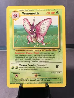 Pokemon TCG Venomoth Base Set 2 Unlimited 31/130 Non Holo Rare 2000 WOTC VTG NM - Image 1