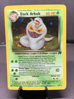 Pokemon TCG Dark Arbok Team Rocket 19/82 Holo Rare 2000 VTG WOTC MP Year Error - Image 1