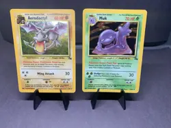 Pokemon TCG Fossil Set Aerodactyl & Muk Holo Rare WOTC VTG 1999 MP - Image 1