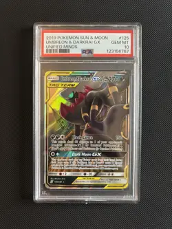 Umbreon & Darkrai GX 125/236 Pokemon Unified Minds - PSA 10 Gem Mint - Image 1