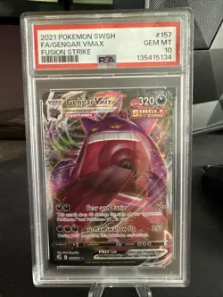 2021 Pokemon SWSH Gengar VMAX Fusion Strike PSA 10 Gem Mint - Image 1
