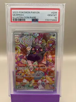 PSA 10 GEM Mint - Morpeko #206 Pokemon Paradox Rift, Graded - Image 1