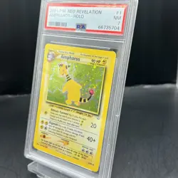AMPHAROS 1/64 Unlimited Neo Revelation Holo Rare Pokemon Card PSA 7 Swirl (TAIL) - Image 3