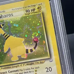 AMPHAROS 1/64 Unlimited Neo Revelation Holo Rare Pokemon Card PSA 7 Swirl (TAIL) - Image 5