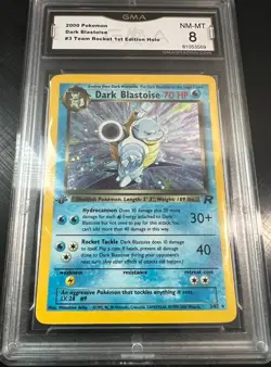 Pokemon Dark Blastoise #3 Team Rocket - 1st Edition *Holo* GMA 8 NM-MT - Image 1