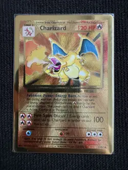 Pokemon TCG Charizard 4/102 Celebrations Gold Metal Card - Image 1