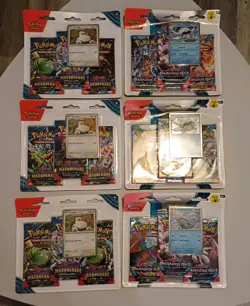 Pokemon TCG 3 Pack Blisters - 3 Twilight Masquerade & 3 Paradox Rift - 6 Total - Image 1