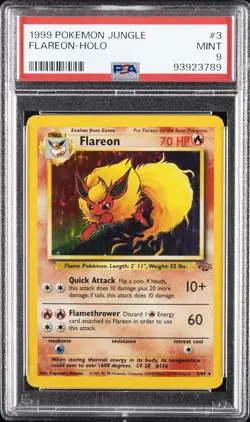 1999 POKEMON JUNGLE #3 FLAREON-HOLO PSA 9 - Image 1