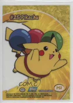 Pikachu Topps Chrome Pokemon TV Animation Edition Series 2 Clear #PC1 2000 - Image 2