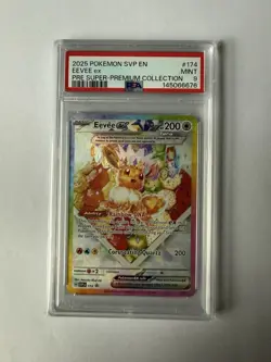 Pokemon TCG Eevee EX 174 Prismatic Evolutions SPC Promo Card PSA 9 Mint - Image 1