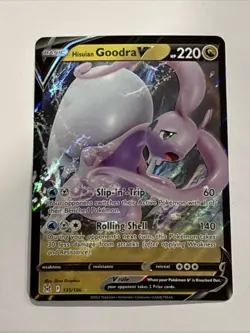 Hisuian Goodra V 135/196 Sword & Shield Lost Origin Holo Rare Pokemon TCG Card - Image 1