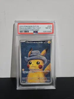 PSA 8 Pikachu with Grey Felt Hat SVP EN 085 Pokemon X Van Gogh Graded Card NM-MT - Image 1