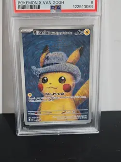PSA 8 Pikachu with Grey Felt Hat SVP EN 085 Pokemon X Van Gogh Graded Card NM-MT - Image 2