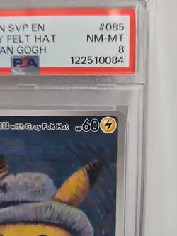 PSA 8 Pikachu with Grey Felt Hat SVP EN 085 Pokemon X Van Gogh Graded Card NM-MT - Image 5