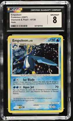 CGC 8 Empoleon 2007 Diamond & Pearl 4/130 Holo Pokemon Card - Image 1