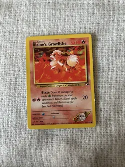 Pokemon TCG Blaine's Growlithe Gym Heroes 62/132 Regular Unlimited Common - Image 1