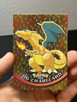 Topps Pokemon series 1 Charizard #6 silver foil embossed flames 3rd print - Image 1