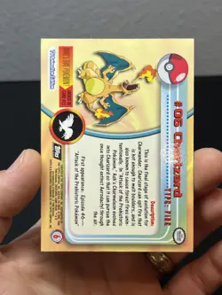 Topps Pokemon series 1 Charizard #6 silver foil embossed flames 3rd print - Image 4