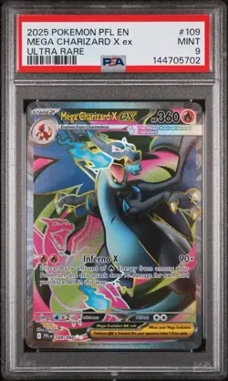 Mega Charizard EX 109 Full Art Ultra Rare Pokemon Phantasmal Flames PSA 9 - Image 1