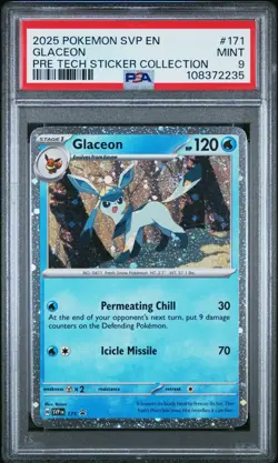 2025 POKEMON SVP EN-SV BLACK STAR PROMO #171 GLACEON PSA 9 - Image 1
