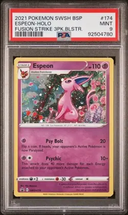 Espeon #174 - Pokemon Fusion Strike 3 Pack Blister Black Star Promo - PSA 9 - Image 1