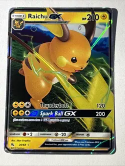 Raichu GX 20/68 Hidden Fates Holo Pokemon TCG NM - Image 1