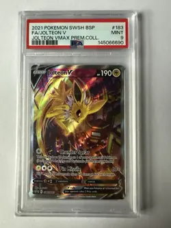 Pokemon TCG Jolteon v SWSH183 Black Star Promo PSA 9 Mint - Image 1