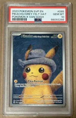 PSA 10 Pikachu Grey Felt Hat Promo Card Pokemon x Van Gogh Museum SVP EN 085 🔥 - Image 1