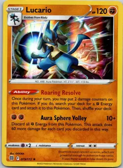 Pokemon Lucario Holo Rare SWSH09: Brilliant Stars 079/172 NM - Image 1