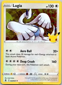Pokemon Lugia Holo Rare Celebrations 022/025 NM - Image 1