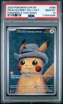 2023 Pokemon SV Promo Pikachu with Grey Felt Hat #085 Van Gogh PSA 10 - Image 1