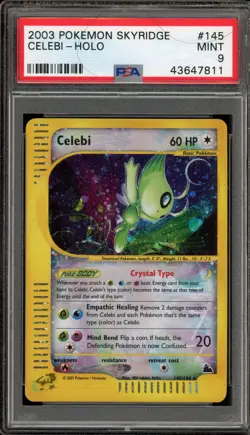 Pokemon Celebi Skyridge Crystal Holo Secret Rare #145 PSA 9 Mint - Image 1