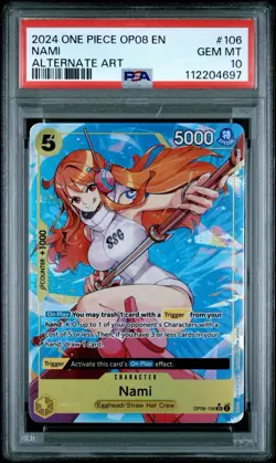 One Piece Nami (Parallel) OP08-106 Two Legends Foil Alt Art English PSA 10 💎 - Image 1