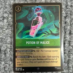 Disney Lorcana Whispers in the Well Potion of Malice 98/204 Super Rare Cold Foil - Image 1