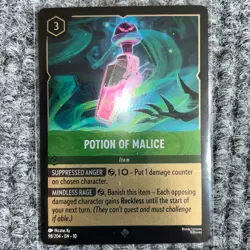 Disney Lorcana Whispers in the Well Potion of Malice 98/204 Super Rare Cold Foil - Image 2