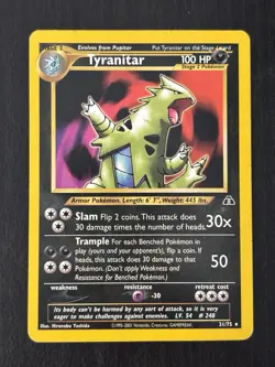 Pokemon Card Tyranitar 31/75 Neo Discovery Non Holo Rare - Image 1