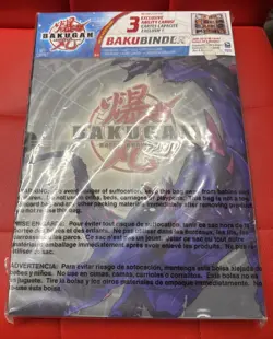 Bakugan Battle Brawlers Binder Bakubinder Black Darkus 3 Exclusive Cards NEW - Image 1