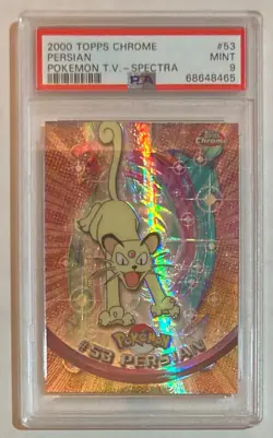 2000 Topps Chrome Pokemon TV Animation Persian SPECTRA #53 Graded PSA 9 MINT! - Image 1