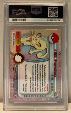 2000 Topps Chrome Pokemon TV Animation Persian SPECTRA #53 Graded PSA 9 MINT! - Image 2