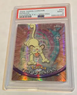 2000 Topps Chrome Pokemon TV Animation Persian SPECTRA #53 Graded PSA 9 MINT! - Image 4