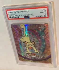 2000 Topps Chrome Pokemon TV Animation Persian SPECTRA #53 Graded PSA 9 MINT! - Image 5