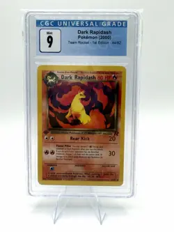 CGC MINT 9 Pokemon Dark Rapidash 44/82 2000 Team Rocket 1st Edition - Image 1