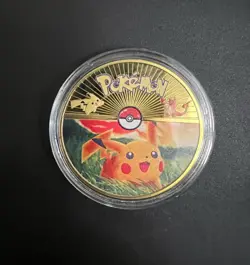 PIKACHU IN FIELD POKEMON GOLD PLATED COLLECTIBLE COIN - Image 1