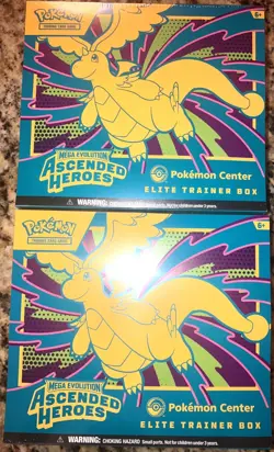 Lot of 2 Pokemon Center Exclusive Ascended Heroes ETB Sets IN HAND NEW SEALED - Image 1