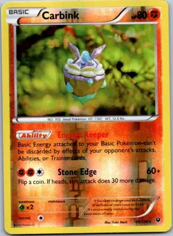 Pokemon Carbink (49) Rare XY - Fates Collide 49/124 NM Reverse Holo - Image 1