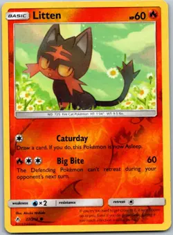 Pokemon Litten (27) Common SM - Unbroken Bonds 27/214 NM Reverse Holo - Image 1